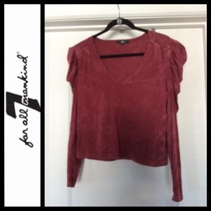 NWT 7FAM Puff-Shoulder Tie Dye Top